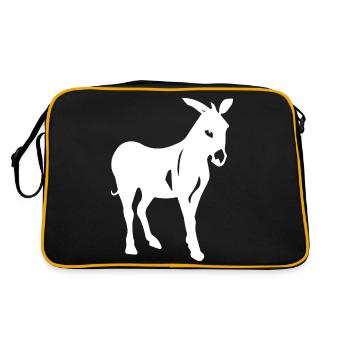 Donkey Esel - Retro Tasche - Schwarz/Gold - Hinten