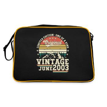 Original Juni Jahrgang 2003 19. Geburtstag Herren - Retro Tasche - Schwarz/Gold - Hinten