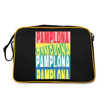 Pampelune Espagne City Font Skyline Accueil - Sac Retro - noir/or - Dos