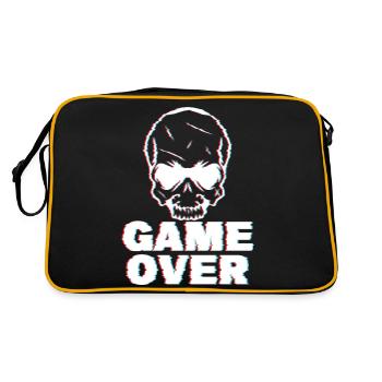 Game Over Glitch - Retro Tasche - Schwarz/Gold - Hinten