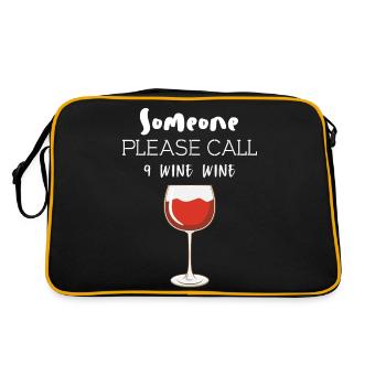Please call someone 9 wine wine - Retro Bag - black/gold - Back