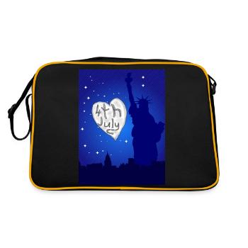 4th July Herz - Retro Tasche - Schwarz/Gold - Hinten