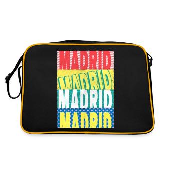 Madrid Espagne City Font Skyline Accueil - Sac Retro - noir/or - Dos