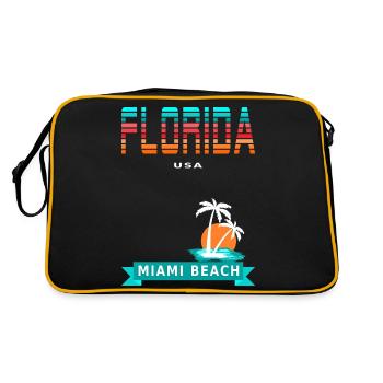 Florida USA - Miami Beach /Palmiers Soleil Vintage - Sac Retro - noir/or - Dos