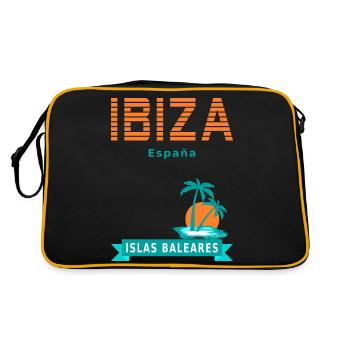 Ibiza - Espagne, nouveau design original - Sac Retro - noir/or - Dos