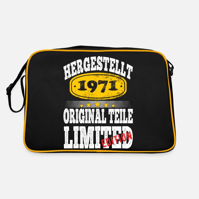 Hergestellt 1971 - Retro Tasche - Schwarz/Gold
