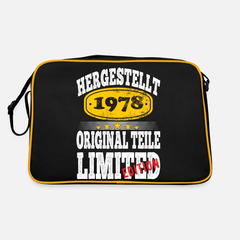 Hergestellt 1978 - Retro Tasche - Schwarz/Gold
