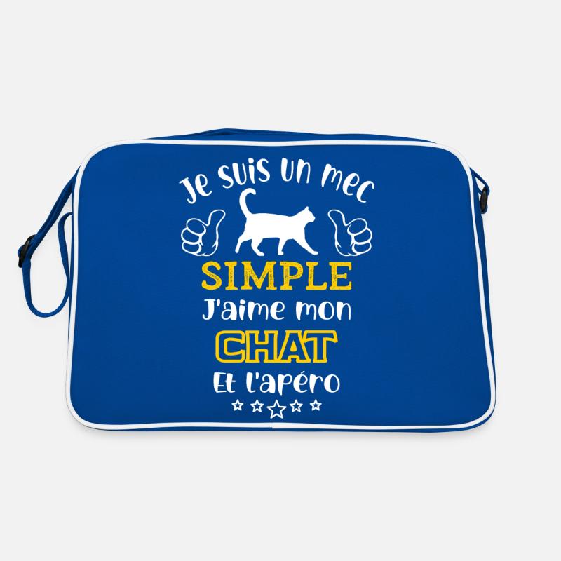 je suis un mec simple j'aime mon chat et l'apero Sac Retro