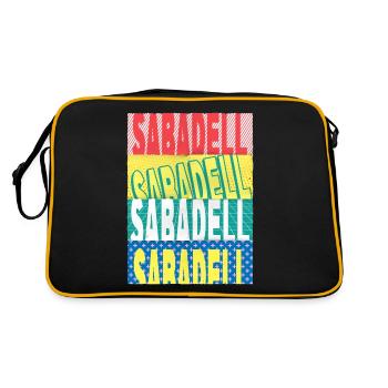 Sabadell Espagne City Font Skyline Accueil - Sac Retro - noir/or - Dos