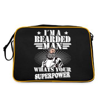 Geschenkidee für Bartträger mit 3 Tage Bart - Retro Tasche - Schwarz/Gold - Hinten