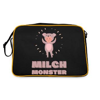 Milch Monster - Retro Tasche - Schwarz/Gold - Hinten