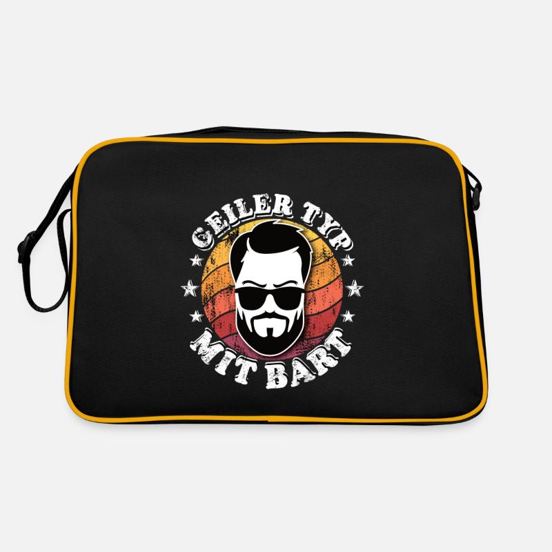 Geiler Typ mit Bart Retro Tasche