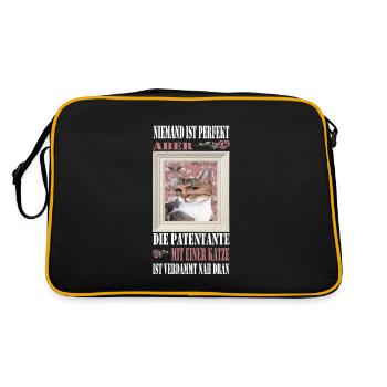 Godmother Aunt Godmother Baptismal Godchild - Retro Bag - black/gold - Back