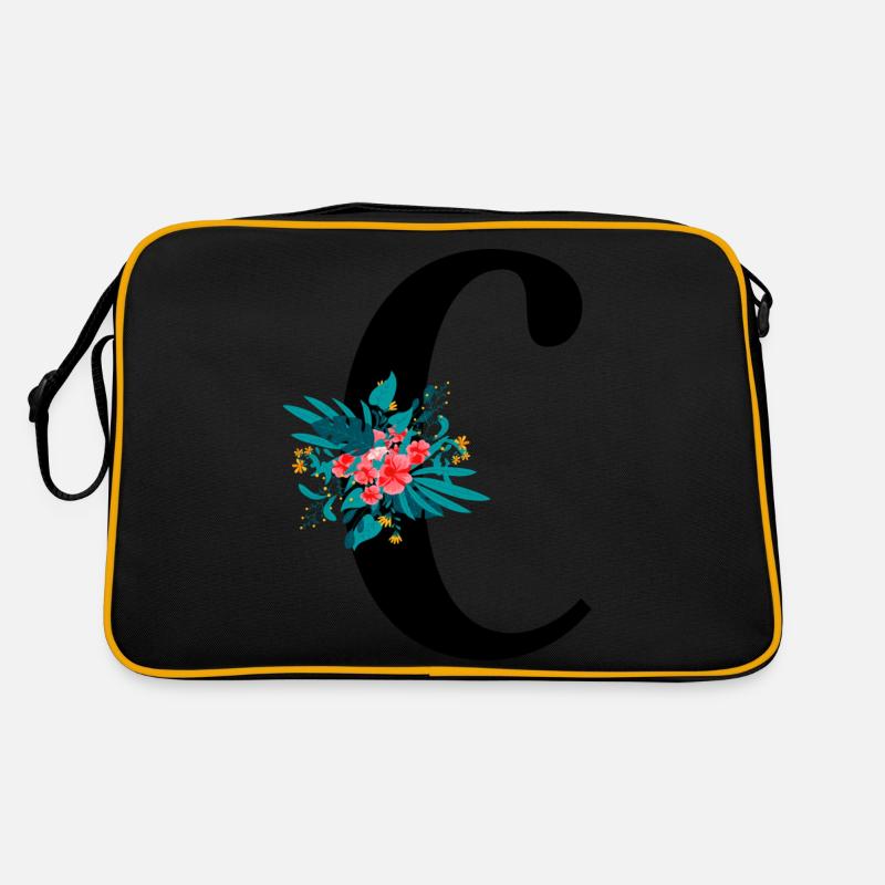 Buchstabe C blumig Retro Tasche