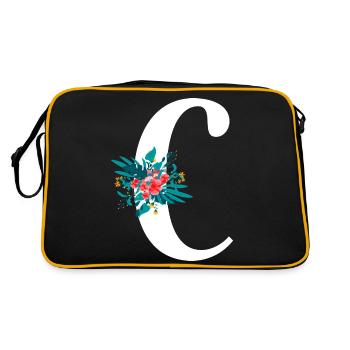 lettre C fleuris - Sac Retro - noir/or - Dos