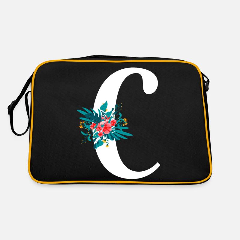 lettre C fleuris Sac Retro