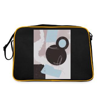 Abstraktes Bild - finde deine Liebe - Retro Tasche - Schwarz/Gold - Hinten