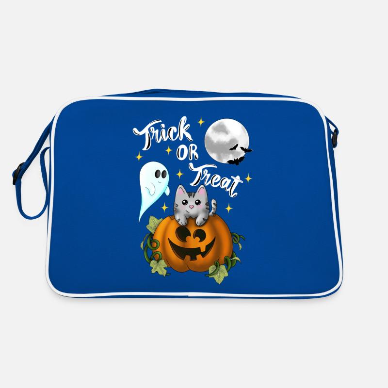 Tromper ou traiter le blanc de chat Sac Retro