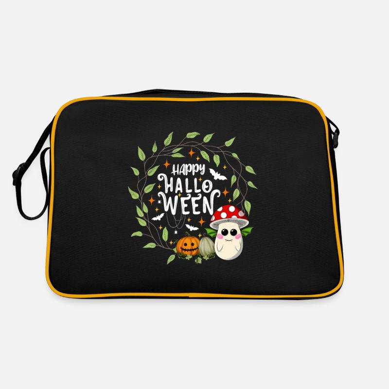 Happy Halloween toadstool white Retro Bag