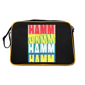 Hamm Germany City Font Skyline Home - Retro Bag - black/gold - Back