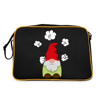 Grummelzwerg Loud - Retro Tasche - Schwarz/Gold - Hinten