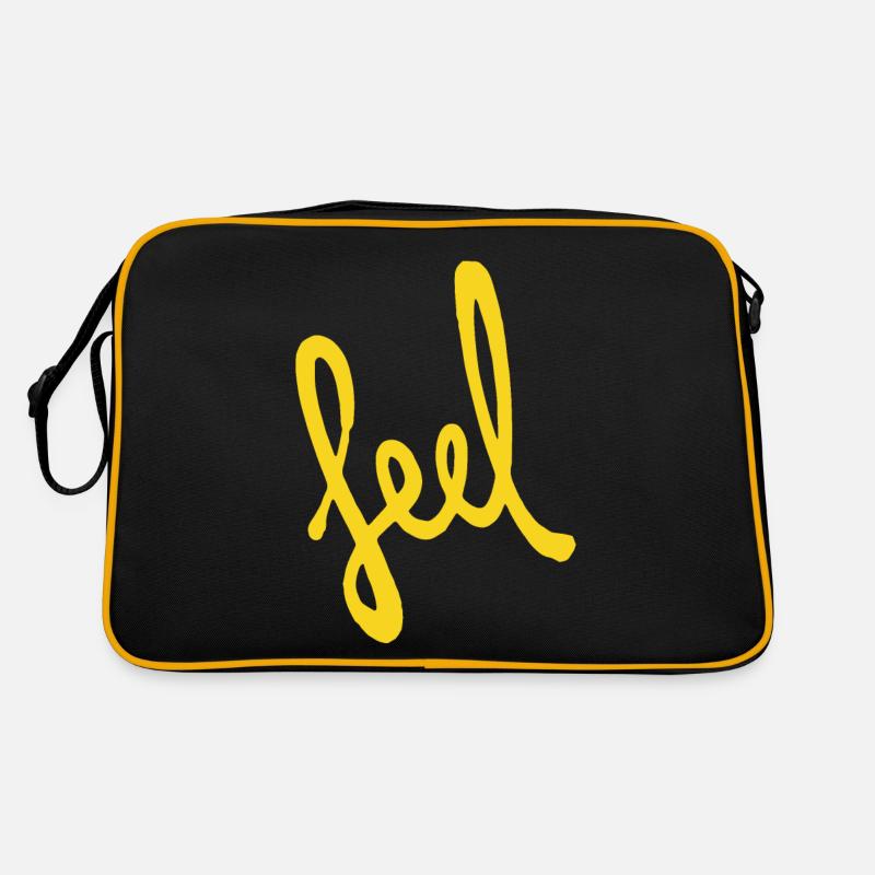 feel cool - feel - feeling - Retro Tasche - Schwarz/Gold