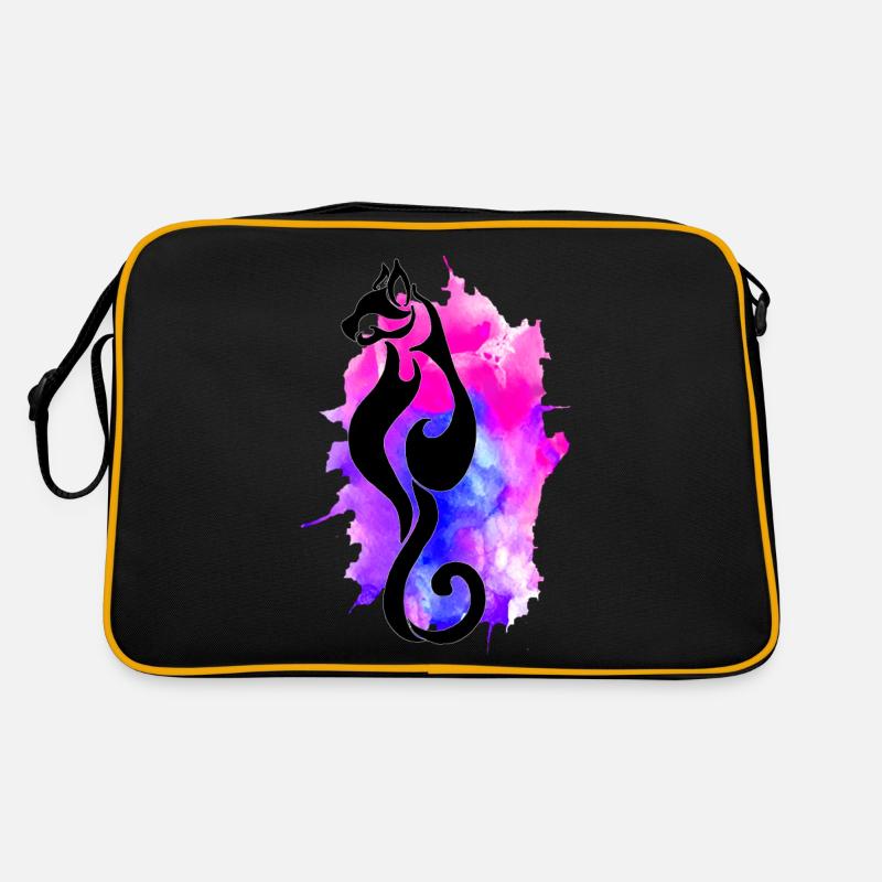 Chat Encre - Sac Retro - noir/or