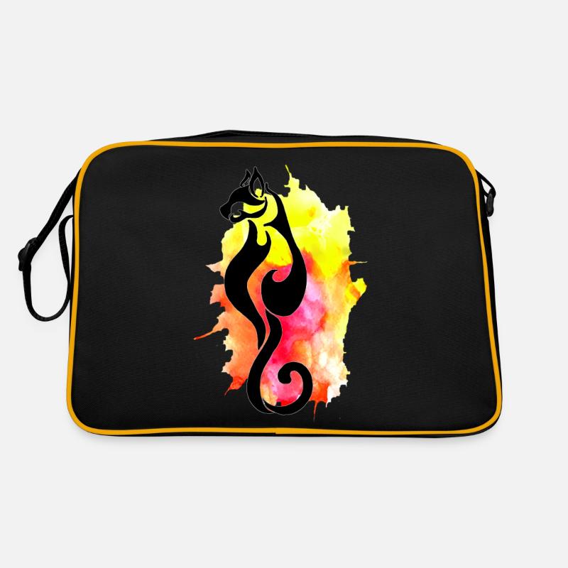 Aquarell Katze Retro Tasche