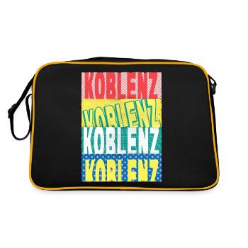 Coblence Allemagne City Font Skyline - Sac Retro - noir/or - Dos