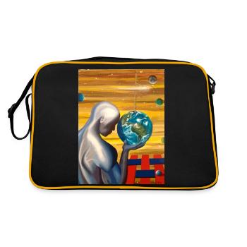 Surreal painting. ''The creator'' - Retro Bag - black/gold - Back