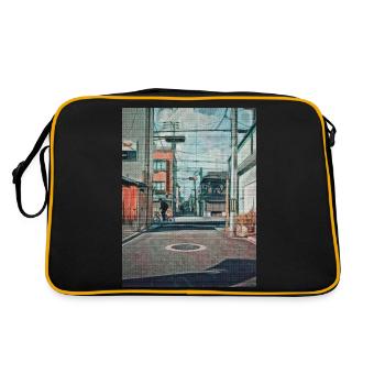 Vintage 90s Japan School Ride Painting Japan Lover - Sac Retro - noir/or - Dos