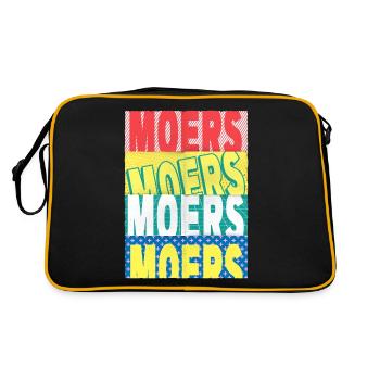 Moers Deutschland Stadt Schrift Skyline - Retro Tasche - Schwarz/Gold - Hinten