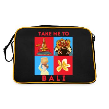 EMMÈNE-MOI À BALI - Sac Retro - noir/or - Dos