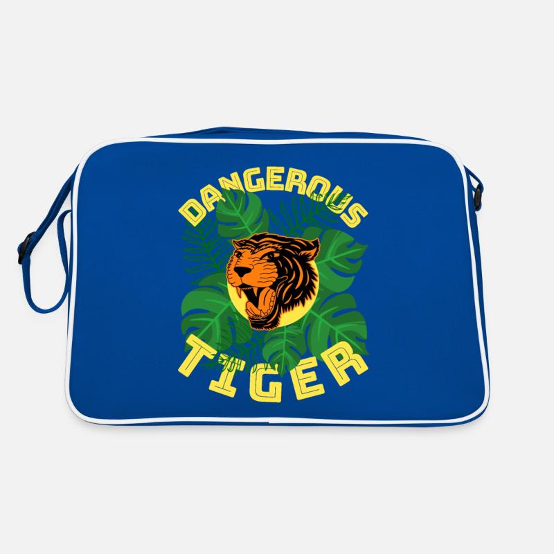 Dschungel Tiger gefährlich Tier Blätter Geschenk Retro Tasche
