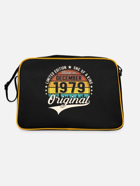 Cadeau original du 43e anniversaire de décembre 1979 - Sac Retro - noir/or - Dos