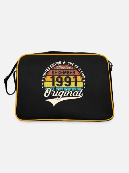 Cadeau original du 31e anniversaire de décembre 1991 - Sac Retro - noir/or - Dos