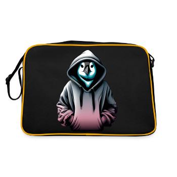 Pingouin hacker avec pull - Sac Retro - noir/or - Dos