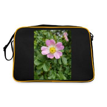 sweet briar auch eglantine rose Weinrose - Retro Tasche - Schwarz/Gold - Hinten