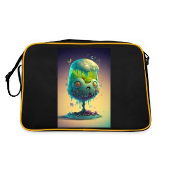 Zombie Frozen - Retro Tasche - Schwarz/Gold - Hinten