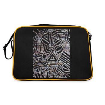 Geometric Print - Retro Bag - black/gold - Back