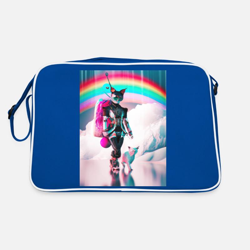 Cyborg Katzen Sci-fi Geisha Geschenkidee Retro Tasche