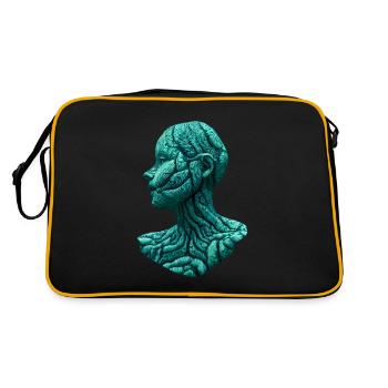 Bust of a woman in blue bark - Retro Bag - black/gold - Back