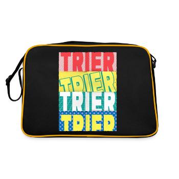 Trier Germany City Font Skyline - Retro Bag - black/gold - Back