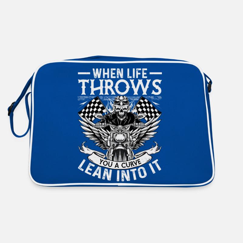 Wenn das Leben dir eine Kurve zuwirft, lehne dich hinein Retro Tasche