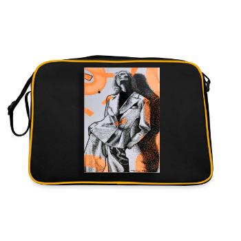 Fashion Girl - Retro Tasche - Schwarz/Gold - Hinten