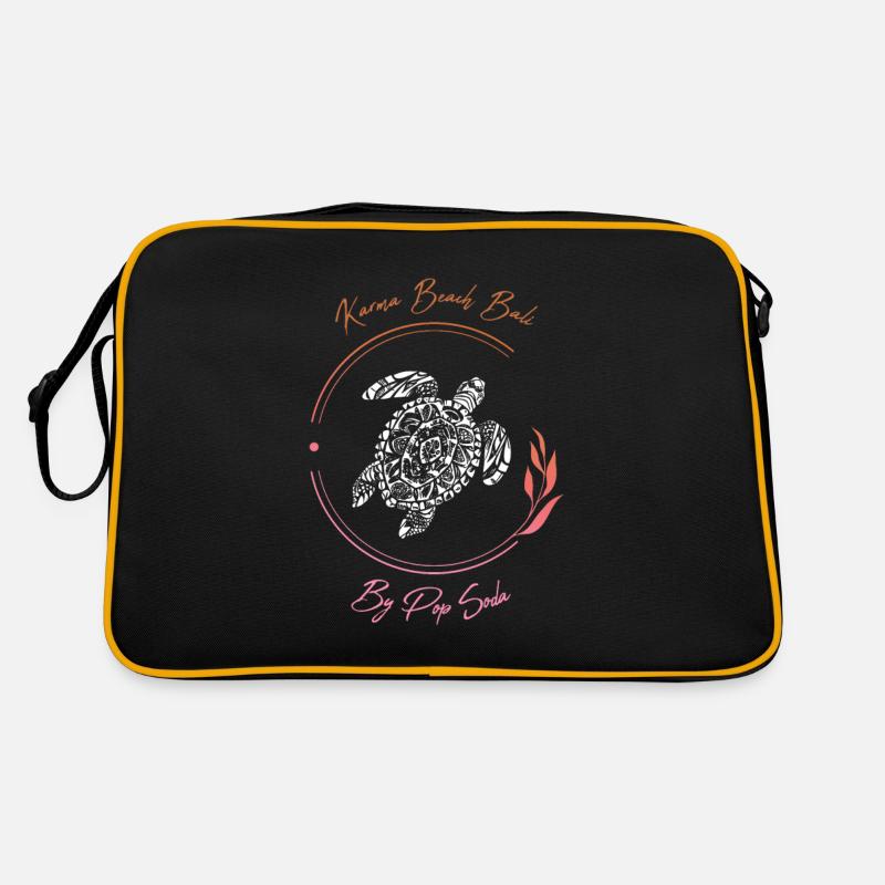 Turtle Karma Beach orange pink Retro Tasche