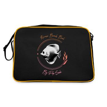Karma Beach Tang fish orange rose - Sac Retro - noir/or - Dos