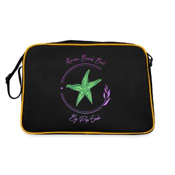 Karma Beach starfish purple yellow - Retro Bag - black/gold - Back