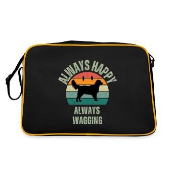 ALWAYS HAPPY ALWAYS WAGGING - Retro Bag - black/gold - Back