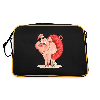 Pig "Saskia" - Retro Bag - black/gold - Back